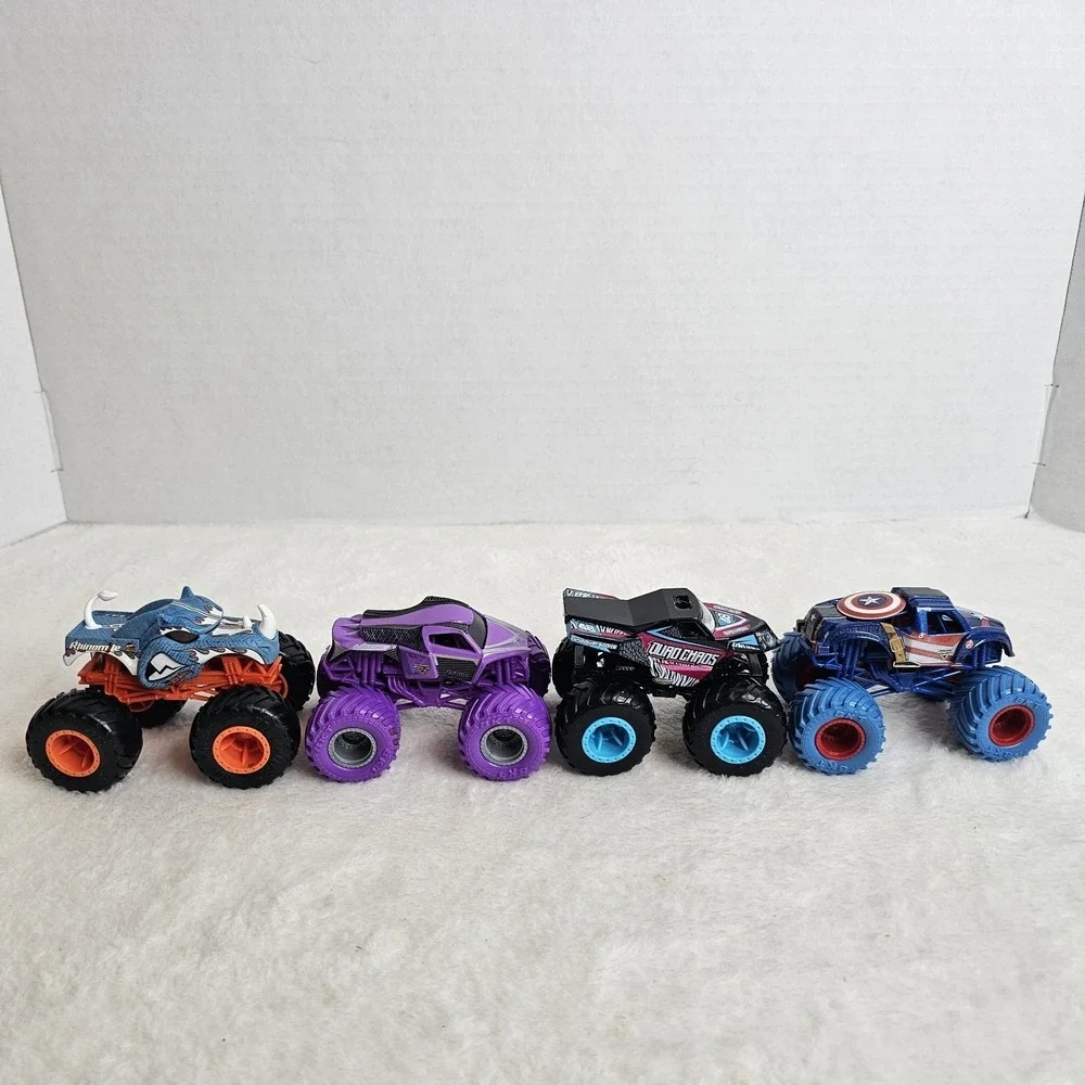 Lot of 4 Monster Jams Truck Toys, 1:64 Scale
